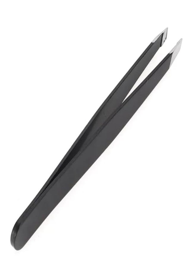 LA Cross Expert Slant Tip Tweezer – Stainless Steel, Diamond-Ground Tips, Powder-Coated Finish for Precision Grooming - Image 1